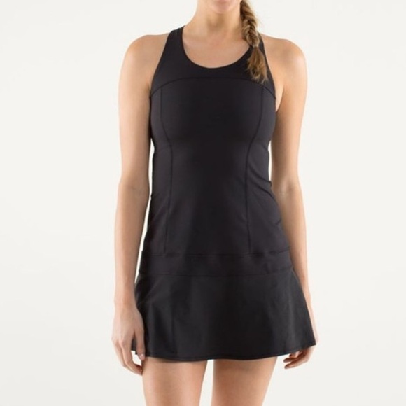 Lululemon Hot Hitter Black Racer Back Drop Waist Mini Tennis Dress 6? - Picture 2 of 12